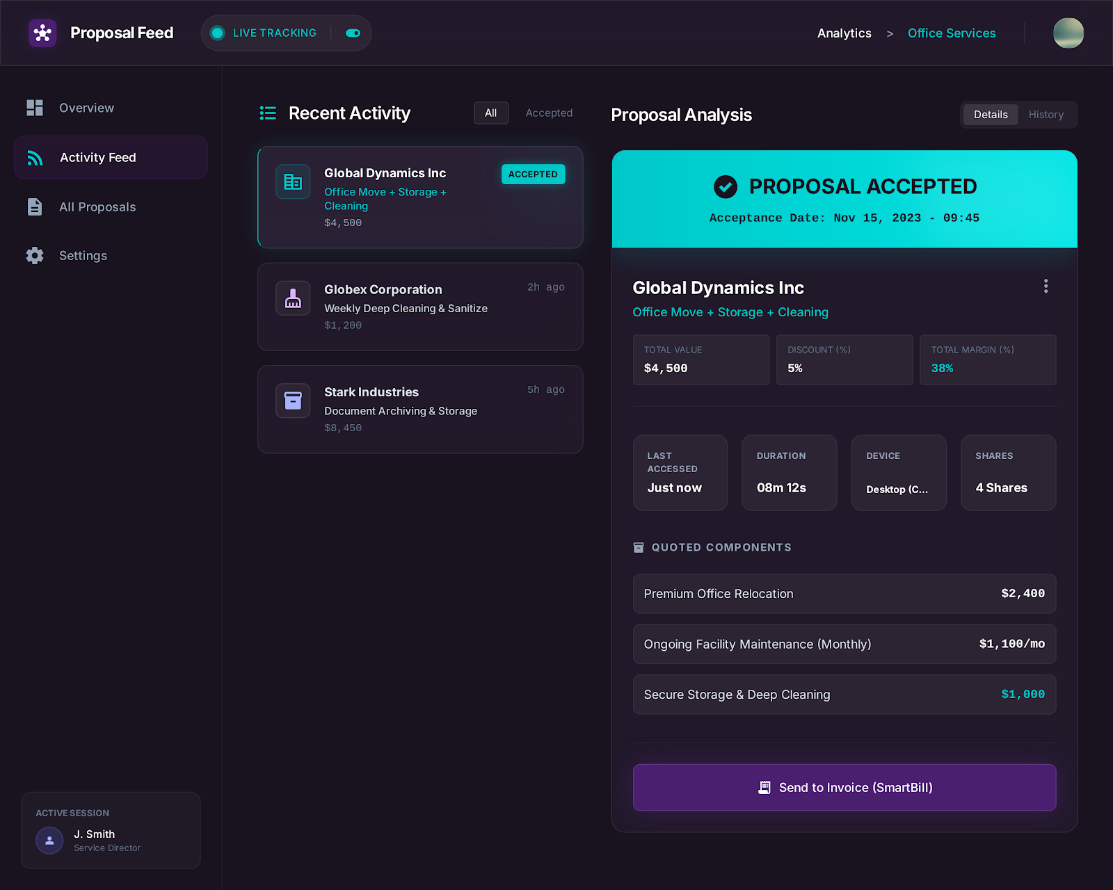 Clientul acceptă oferta și apare în feed